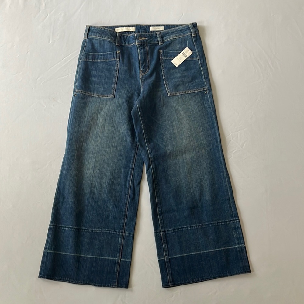 Women’s Anthropologie Pilcro and the Letterpress Wide Leg Crop Jeans New 31 NWT